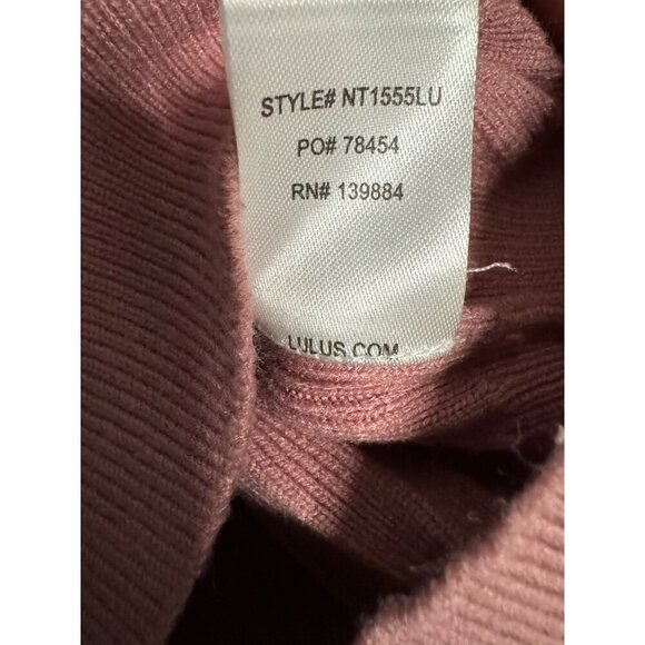 Lulus Womens S Pink Cropped Sweater Bell Sleeve Ribbed Knit Boho Indie Barbie - Picture 4 of 4